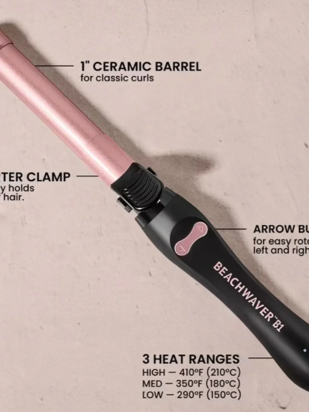 Beachwaver Company B1 Rotating Curling Iron - Midnight Rose - 1